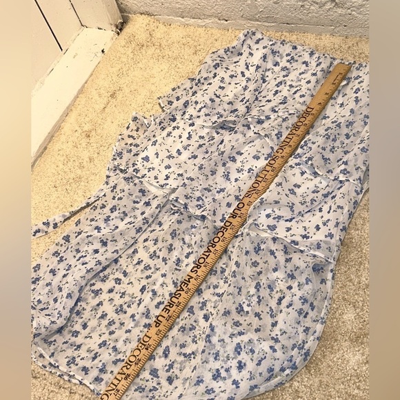 CLEARANCE Sienna Sky Dress XS Blue and White Floral Blouson Spring Dress - Picture 9 of 14